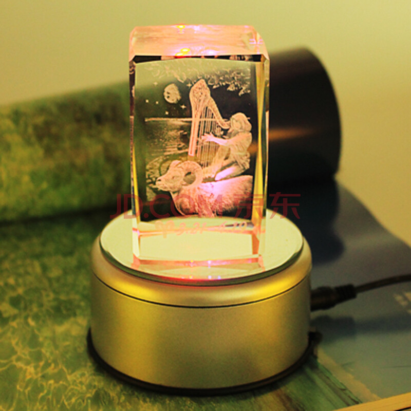 芷墨 3D内雕USB炫彩水晶(<em>白羊座</em>)送女生的生