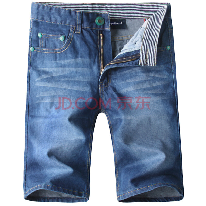 College Home男士修身牛仔中裤男牛仔五分裤