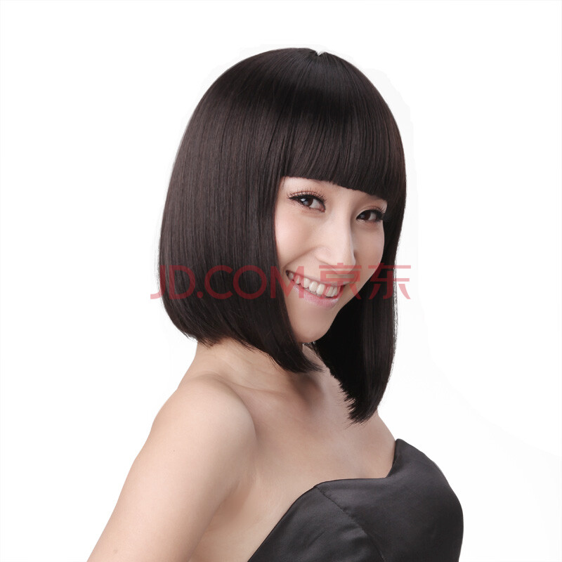 爱莫尔<em>时尚</em>假发 齐刘海 短<em>直发</em> 沙宣同款 <em>发型</em> 