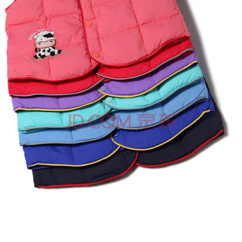 童心园大风车新款儿童<em>卡通羽绒马甲</em>3301 浅雪