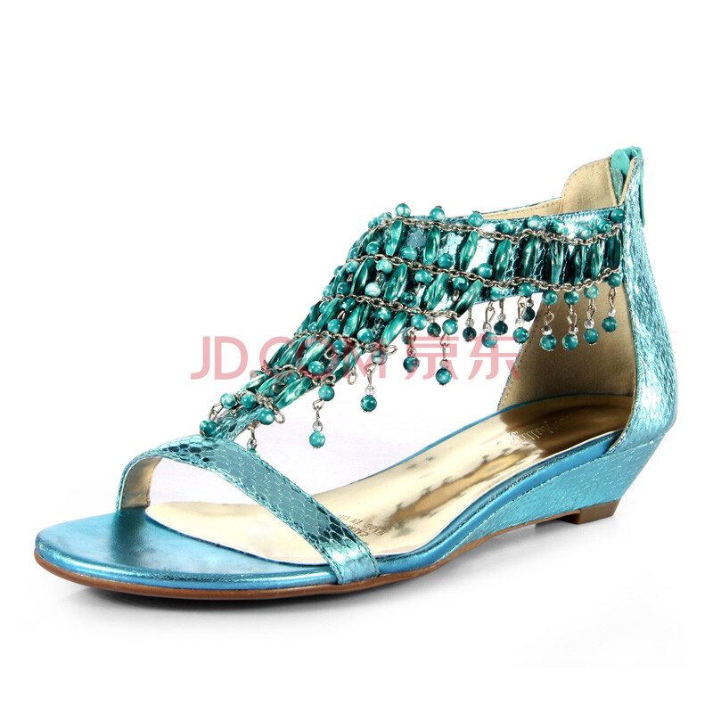 波西米亚风坡跟凉鞋 波西米亚坡跟鞋