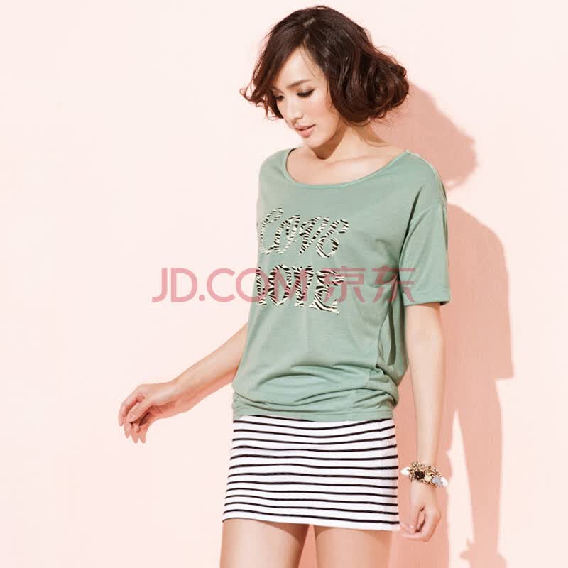 麦考林Jeans <em>女装</em> 秀色花园松身印花T恤 多色可