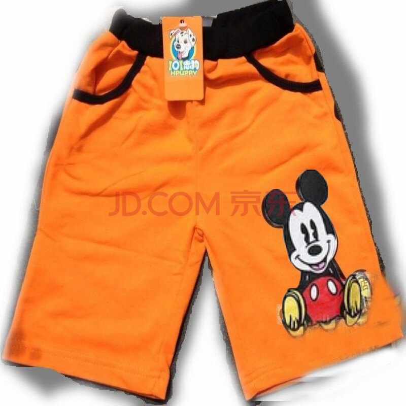 101忠狗 男女童装 <em>卡通</em>迪士尼米奇<em>短裤</em> 橙色 1