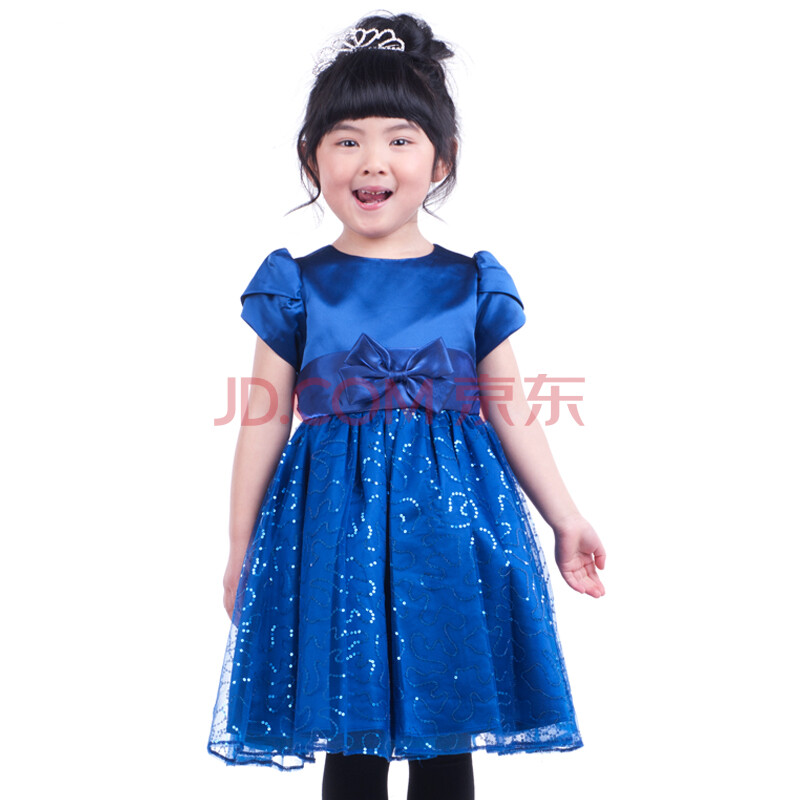 欧式复古公主裙小礼服裙绸缎短袖连衣裙花童演