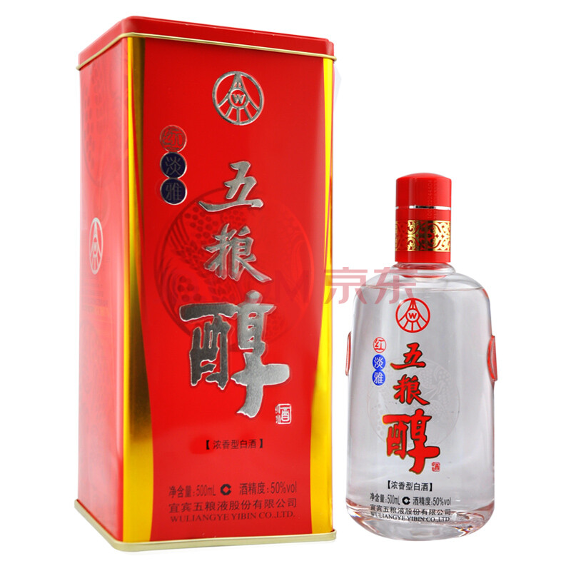 50度 五粮液 五粮醇酒(红淡雅)浓香型 500ml图