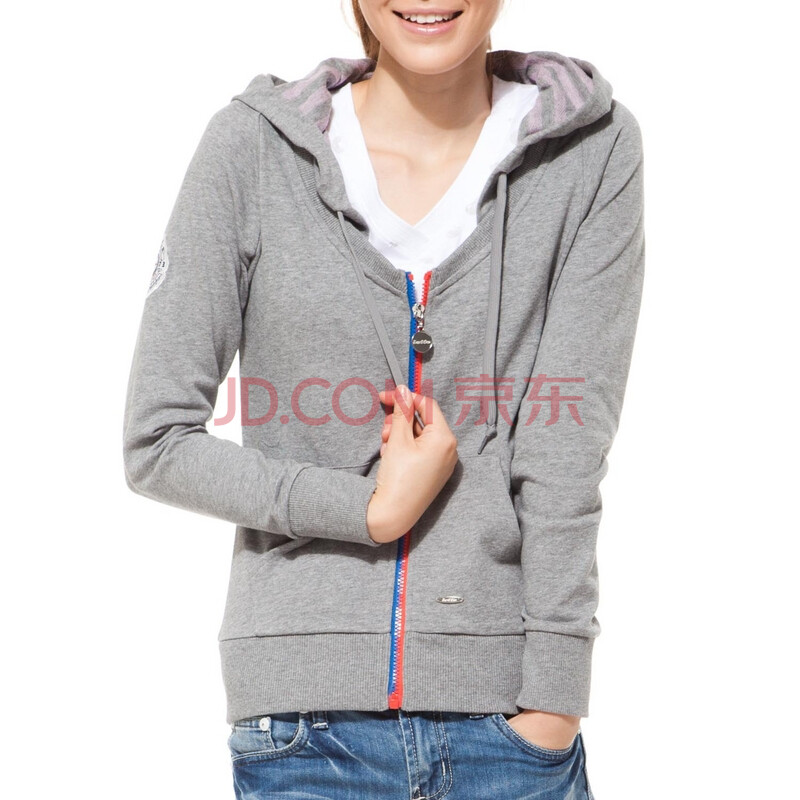 乐途<em>运动</em>经典系列女子<em>开衫</em>卫衣EWDF218-1 灰