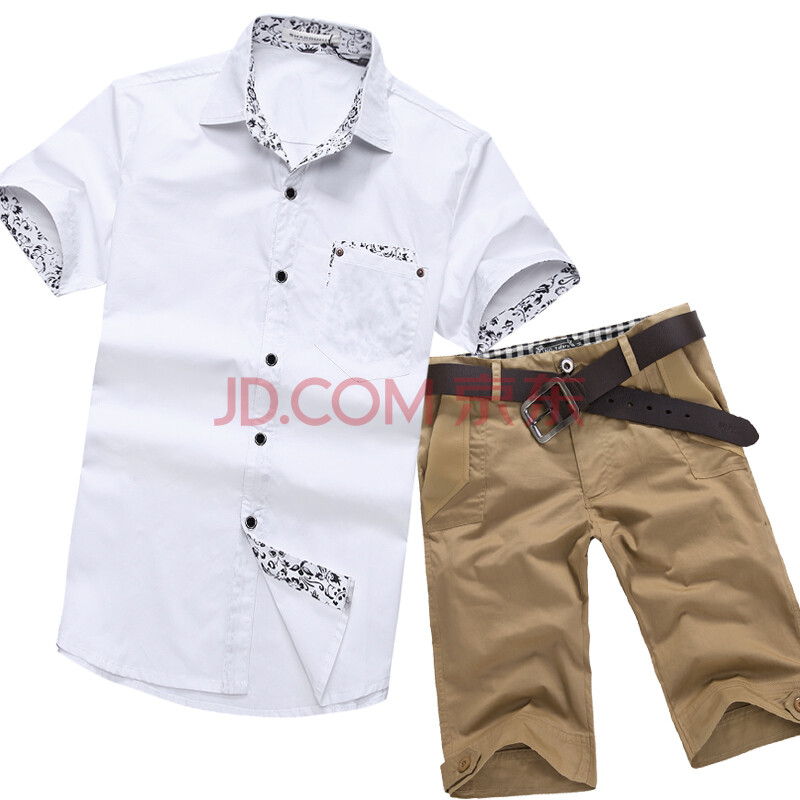no1dara <em>男装</em>超值组合:短袖衬衫搭配<em>休闲短裤</em>