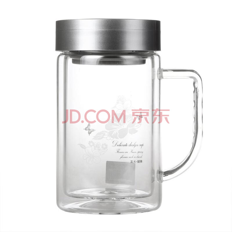 富光 大容量双层玻璃茶杯 玻璃办公杯 700B-520 520ml图片