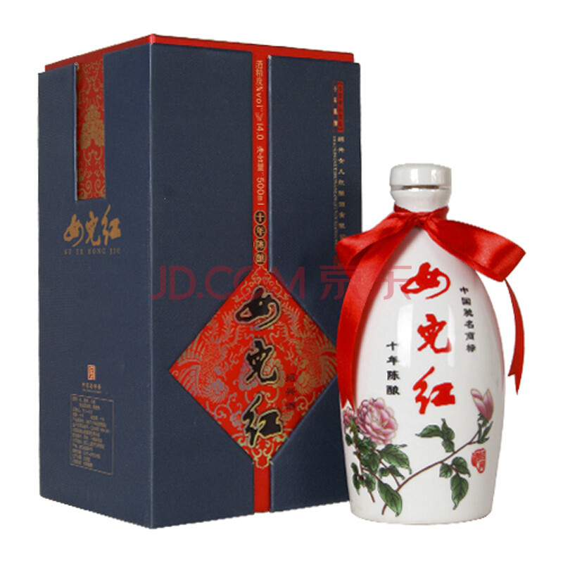 <em>女儿红 十年</em>陈酿(牡丹瓶) 500ml图片