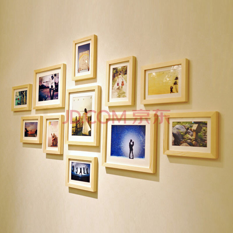 百易尚品 实木<em>照片墙</em> 适合<em>生活</em>照的相片墙 11框
