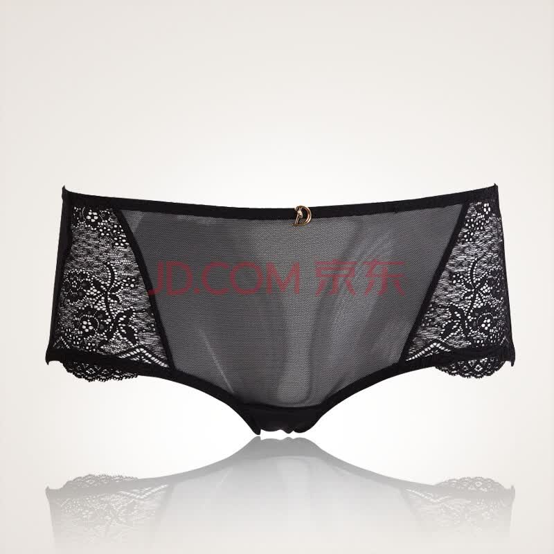 戴安娜Diana 低腰刺绣 透明性感<em>大码</em>平角<em>内裤</em>