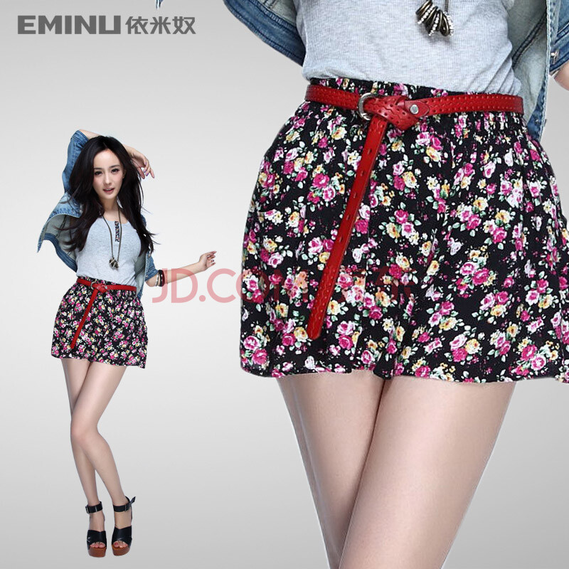 依米奴 <em>2012</em>夏装<em>新款</em> 杨幂代言 <em>女装</em>碎花<em>短裤</em>裙