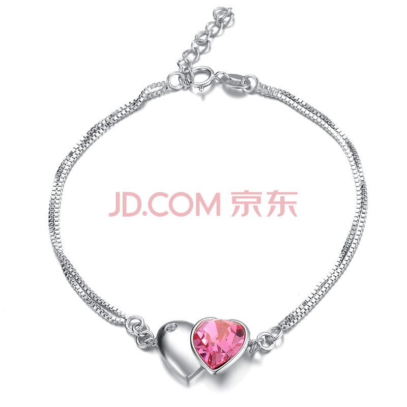 衡润 925纯银粉水晶手链 粉色<em>初恋</em> 女 韩版 <em>女生</em>