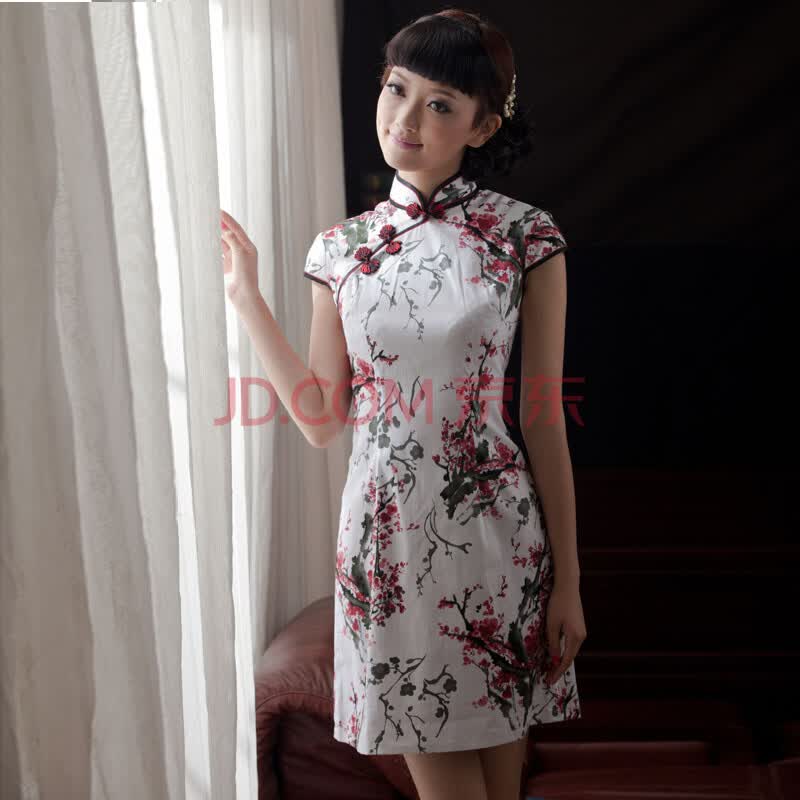 【逸红颜】泼墨梅香 2012夏装<em>旗袍</em>裙 时尚改良