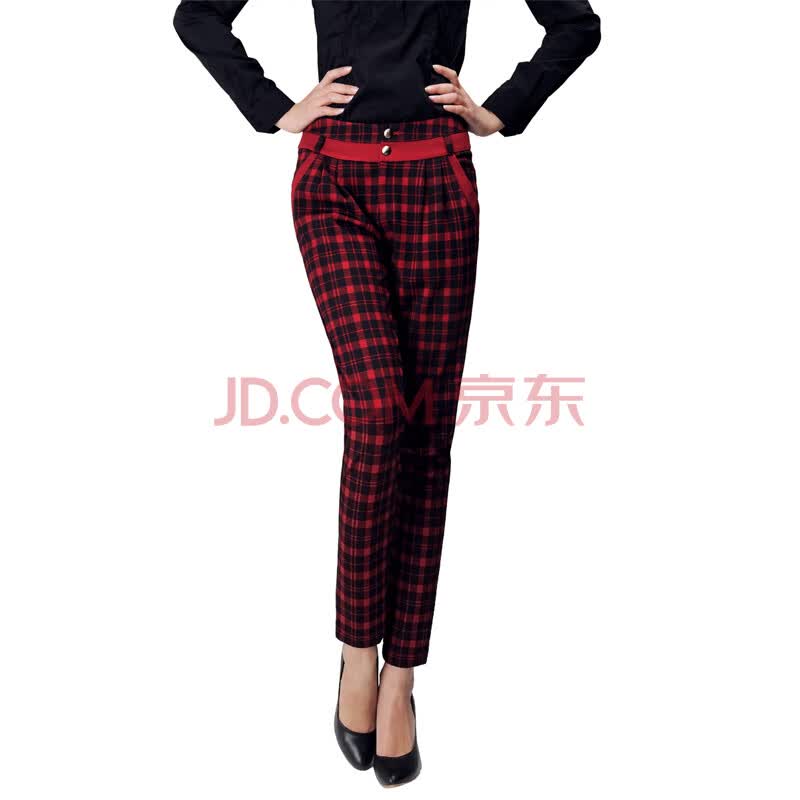 <em>逸阳女裤</em> 学院英伦风格子弹力九分<em>哈伦裤</em>ES0