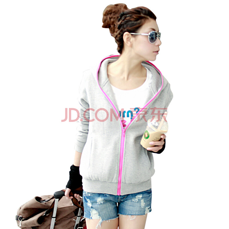 inturn 韩版修身款<em>连帽</em>拉链<em>开衫女卫衣</em> <em>加厚</em>秋冬