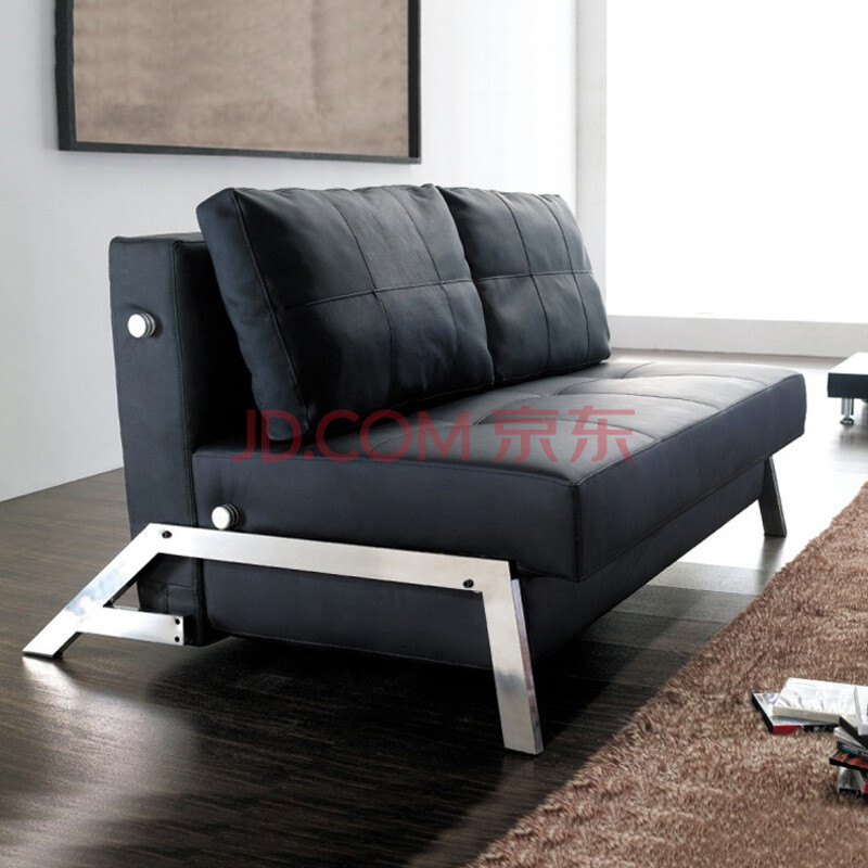 黑色现代简约双人折叠沙发床懒人沙发床 简约