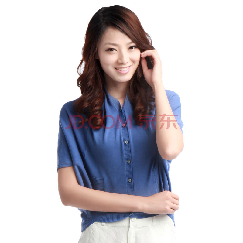 美之藤 M.TENG 时尚<em>针织开衫</em> M2102N11 <em>蓝色</em>