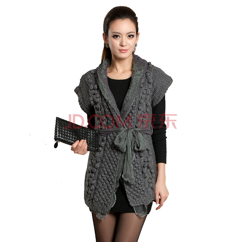 逸方伊阁 2012<em>新款</em>女<em>手工编织</em>雪纺中<em>长款</em>短袖