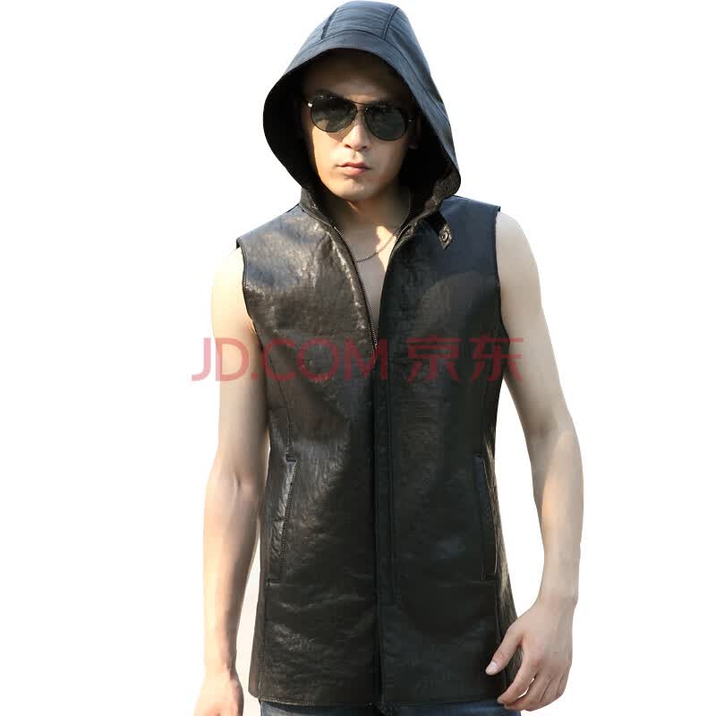 21赫兹新款<em>海宁</em>真皮皮衣 <em>男士真皮马甲</em> 韩版马