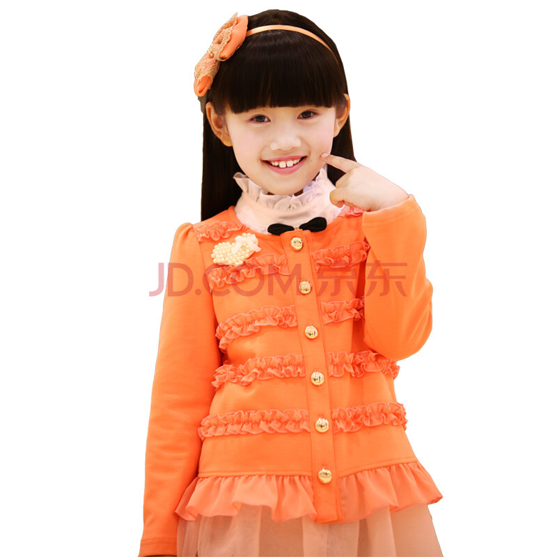 DEESHA<em>笛莎女童装</em>秋季新款<em>外套</em>1217303 桔