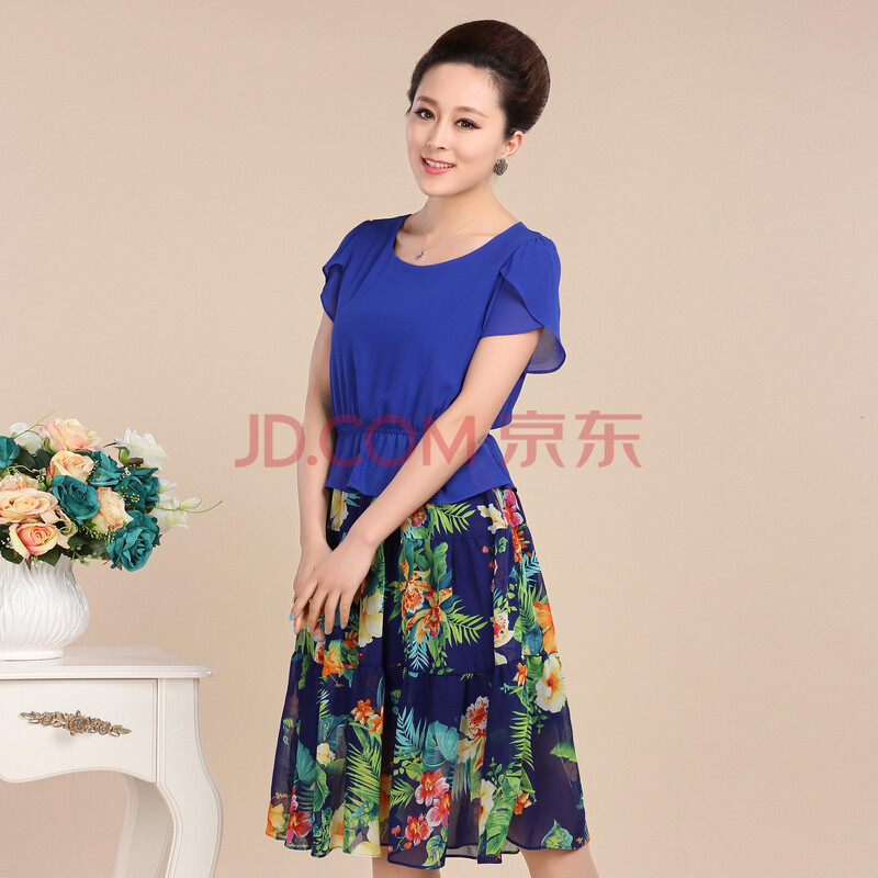 女装<em>裙子</em> 宝蓝色 XL图片-京东商城