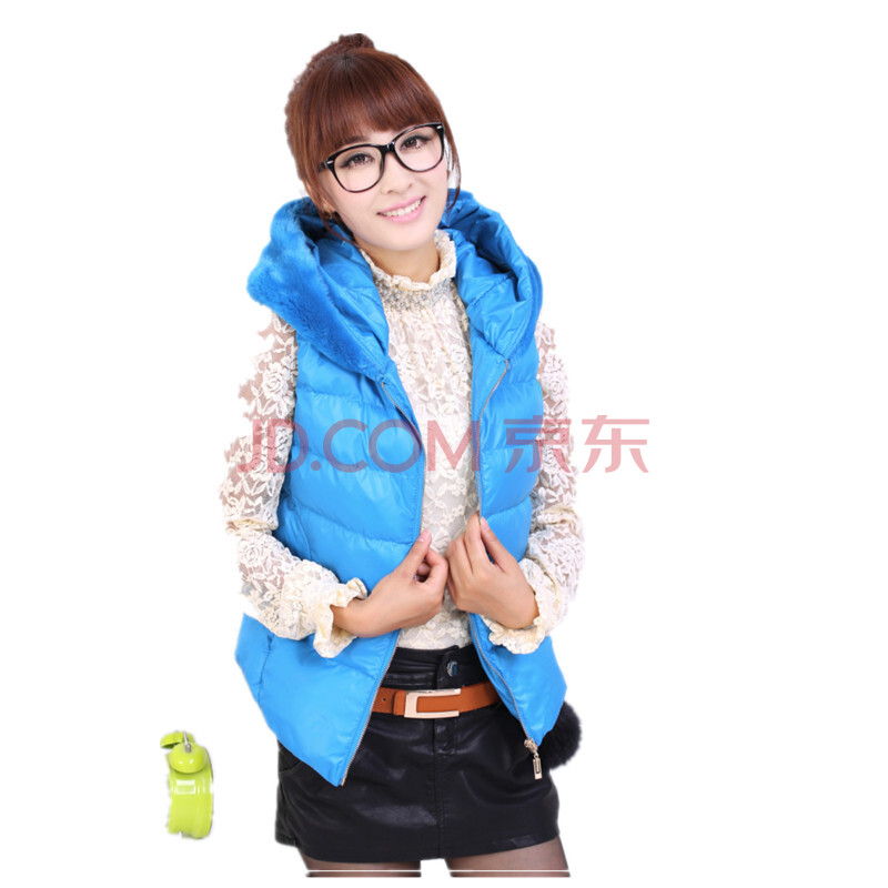 伊茹怡雅 冬季新款修身短款<em>羽绒棉马甲</em>带帽加