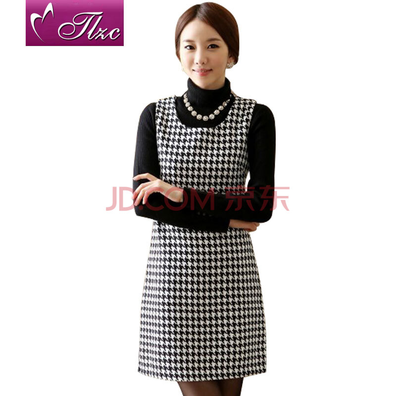 之城 天籁之城 秋冬新款女装冬裙韩版<em>千鸟格</em>毛