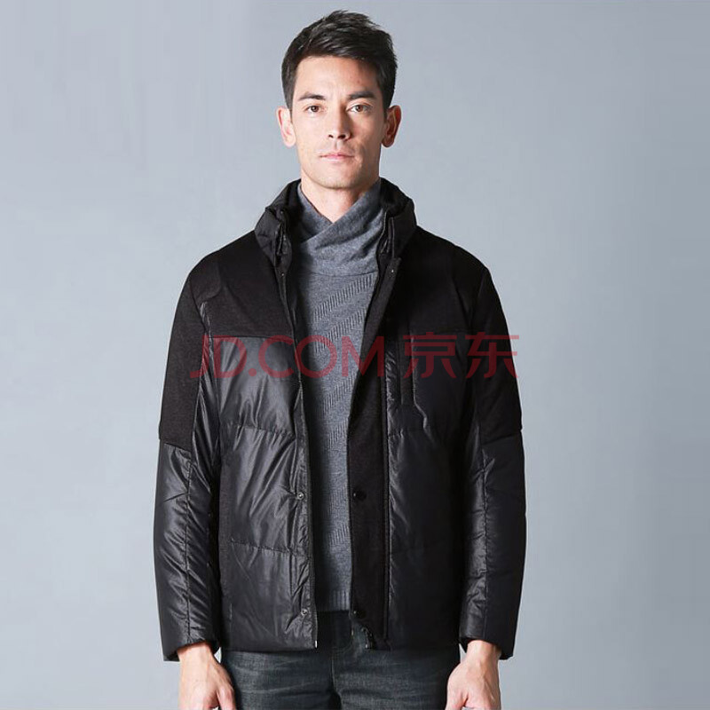 绅贵 2012短款新款撞色拼接男士<em>羽绒服</em> 羽绒外