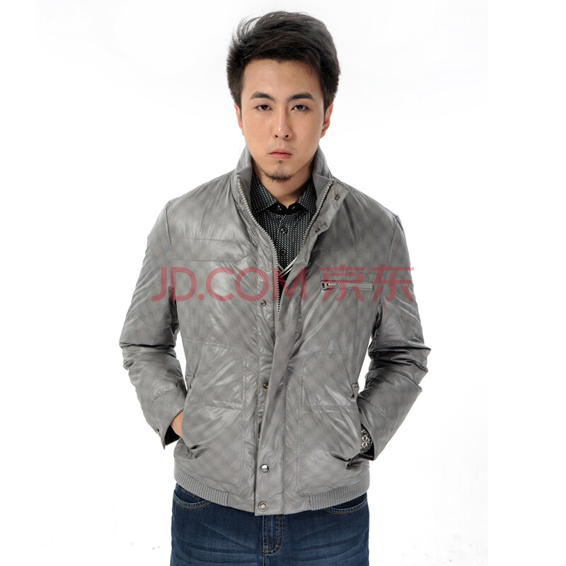 【KIR】男装商务休闲装直筒保暖棉衣银灰色1