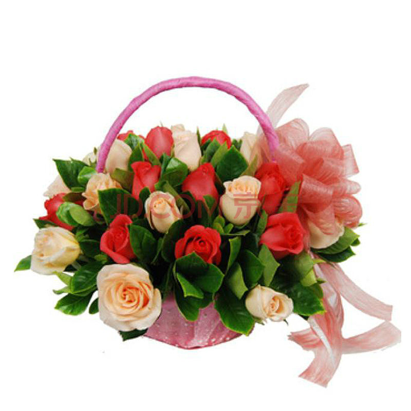 鲜花速递 生日花篮 新年祝福花篮 手提花篮图片