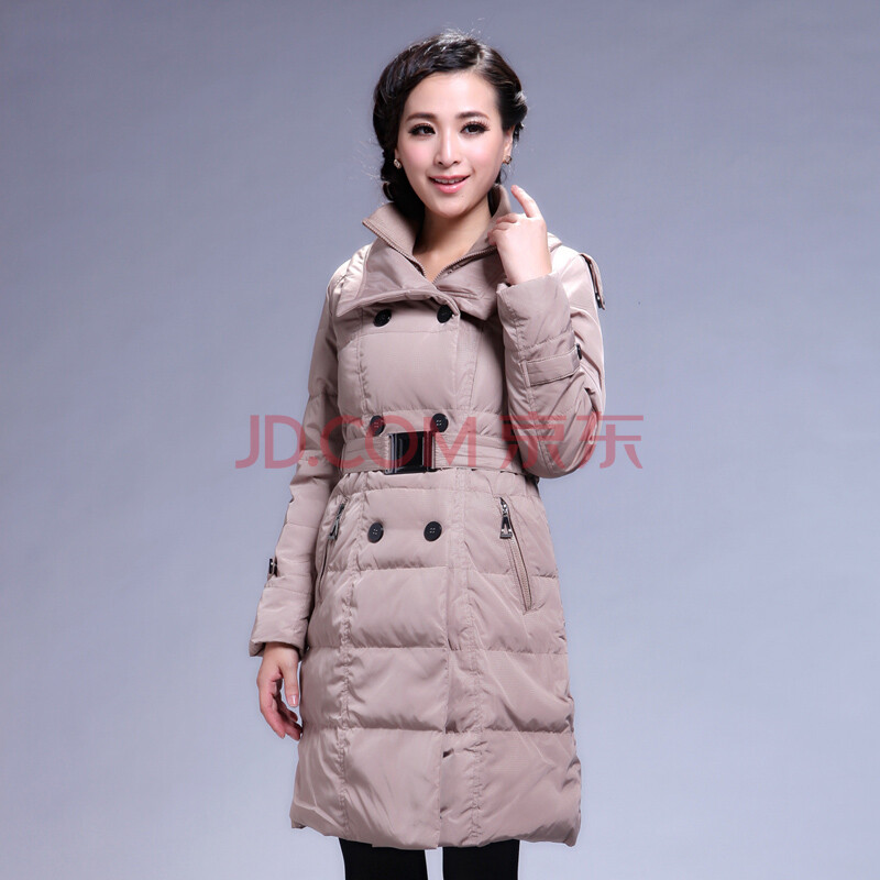 【货到付款】北天鹅 2013热卖冬季新品女装 精致优雅大立翻领修身长款