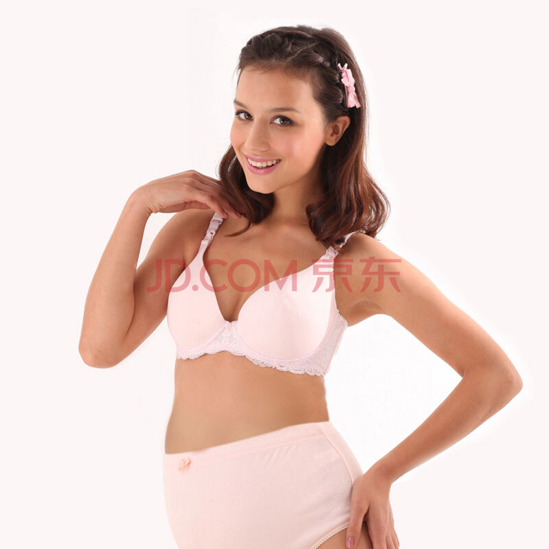 <em>十月妈咪</em> 孕妇<em>文胸</em> 有钢托蕾丝可哺乳<em>文胸</em> 粉红