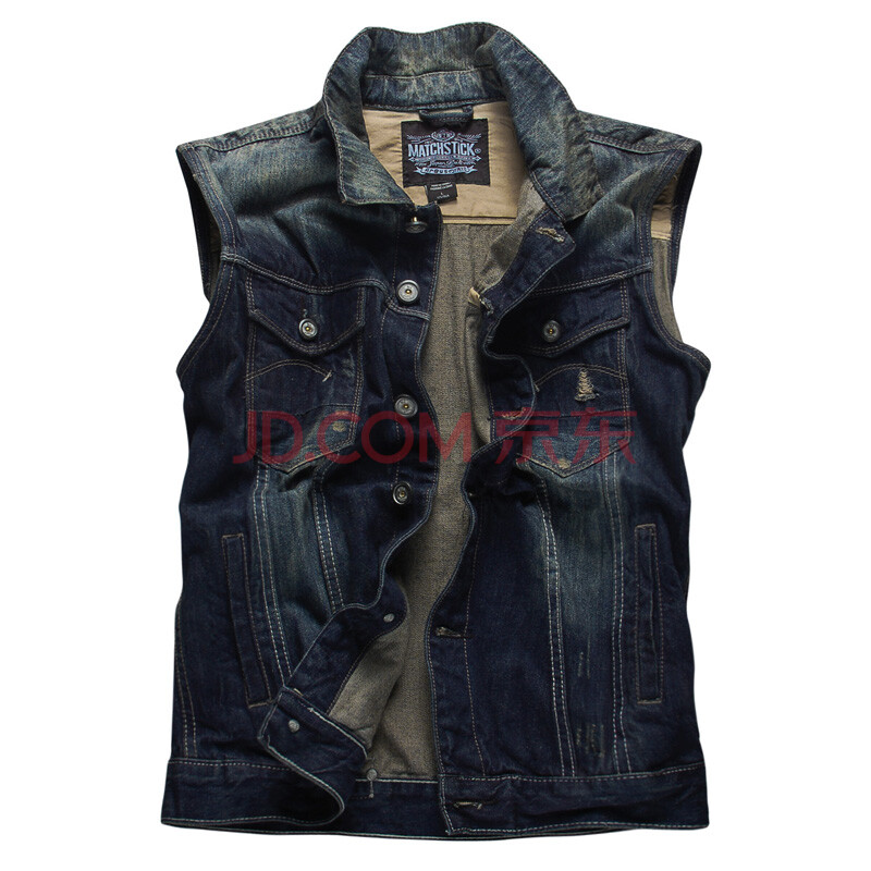 牛仔<em>马甲男士</em>+无袖牛仔<em>马甲背心外套</em>男潮
