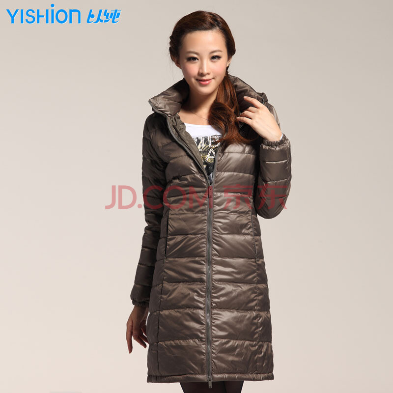 以纯yishion <em>秋冬装</em> <em>女装</em>休闲<em>中长</em>羽绒服<em>外套</em>1