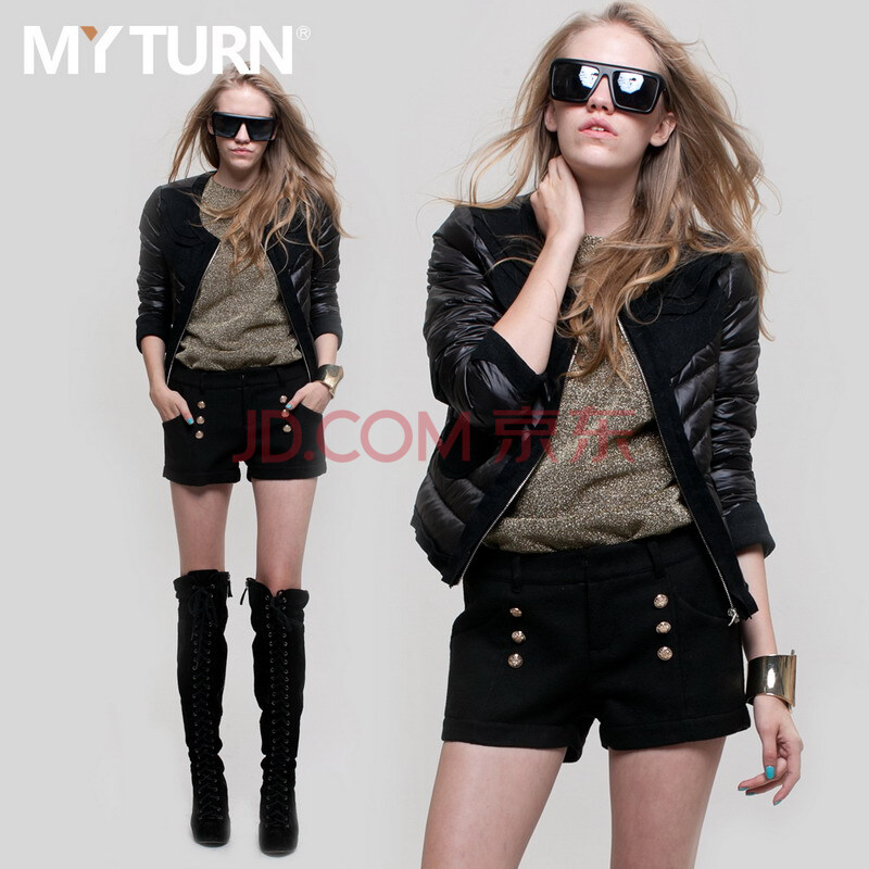 myturn <em>秋冬</em>新款<em>女士短裤</em>S1230605023 黑色 S