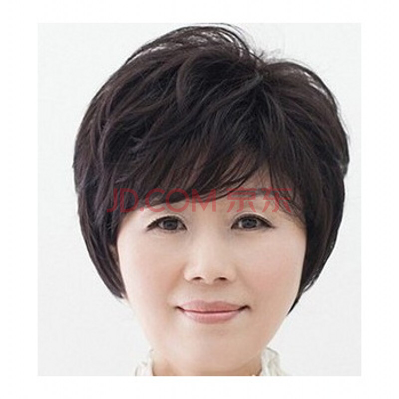 贝丽丝假发 中老年<em>短发</em>新款<em>斜刘海</em>蓬松短<em>卷发</em>