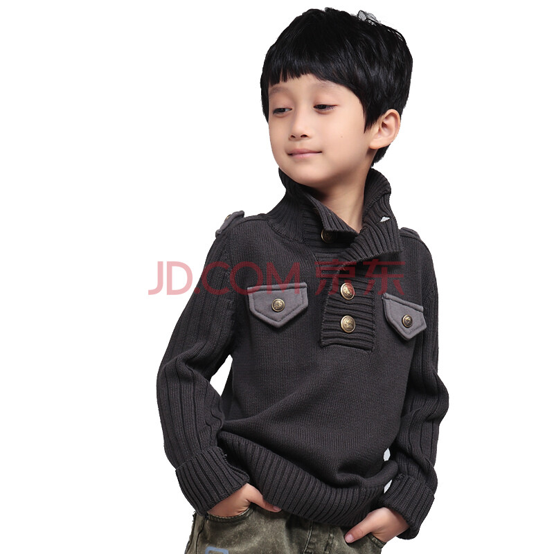 小虎宝<em>儿</em>童装 韩版时尚<em>翻领儿童毛衣</em>宝宝针织