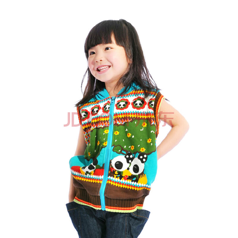 彩虹车童装 新款时尚休闲女童装 <em>熊猫</em>卡通<em>图案</em>