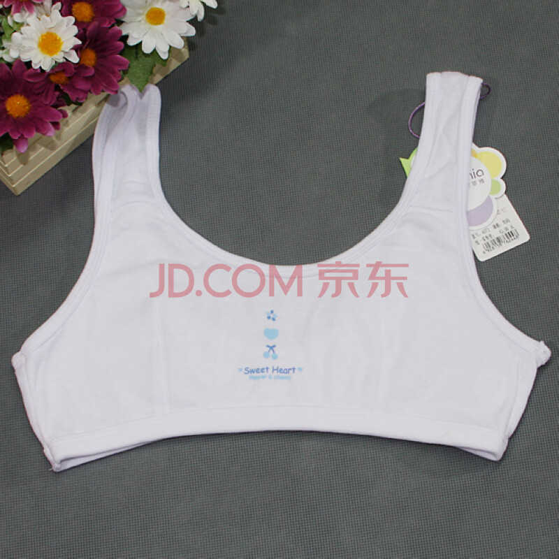 安菲雅少女<em>文胸</em> 无钢圈小背心 纯白纯棉/<em>竹纤维</em>
