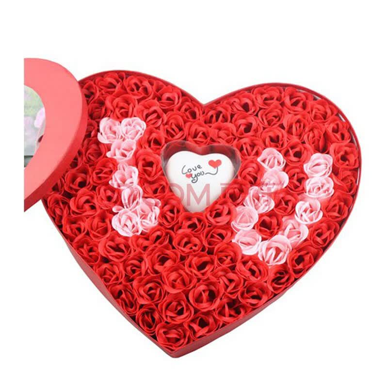 继红 个性创意 浪漫礼品心形玫瑰香皂花 带灯款 iloveu99朵