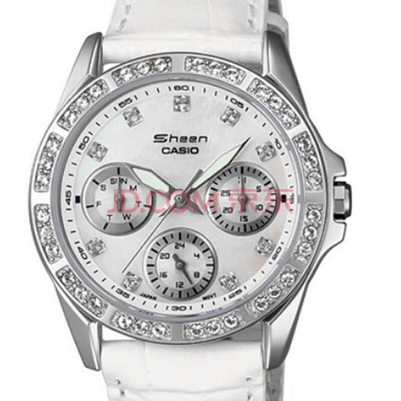 卡西欧 CASIO SHEEN石英表 <em>女士手表三眼</em>白