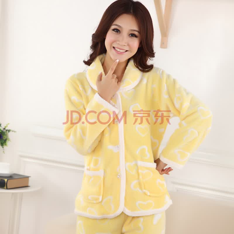 <em>珊瑚绒睡衣</em>家居服 雅鹿自由自在女士<em>女款秋冬</em>