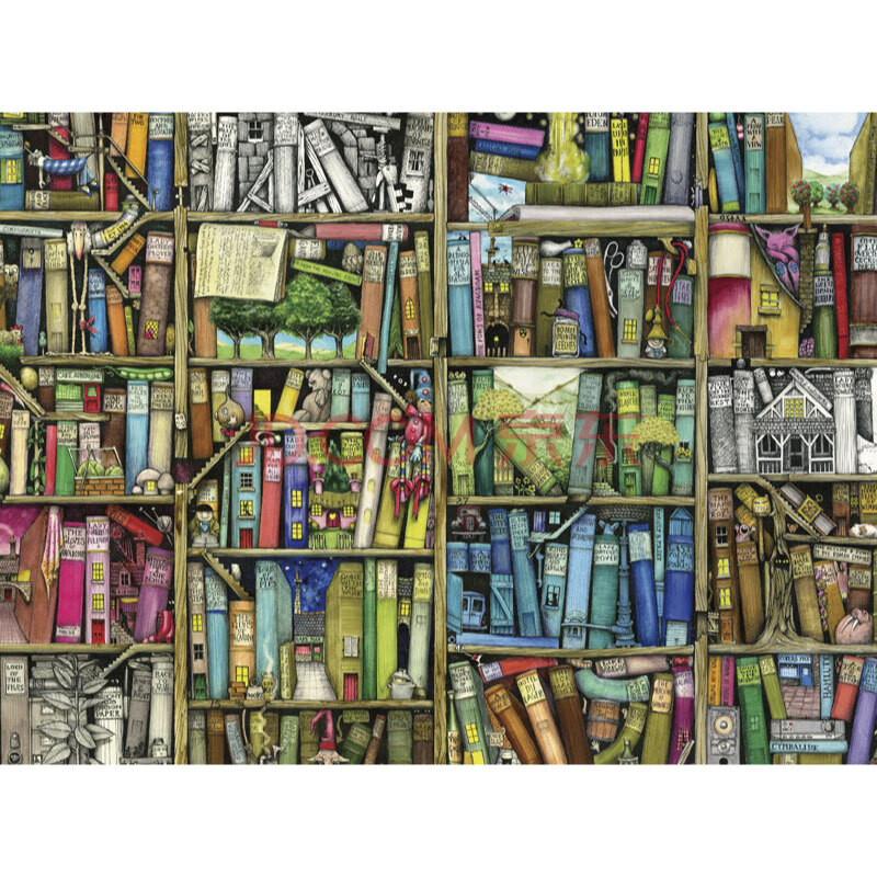 拼图1000片(书架)时尚礼品装饰画