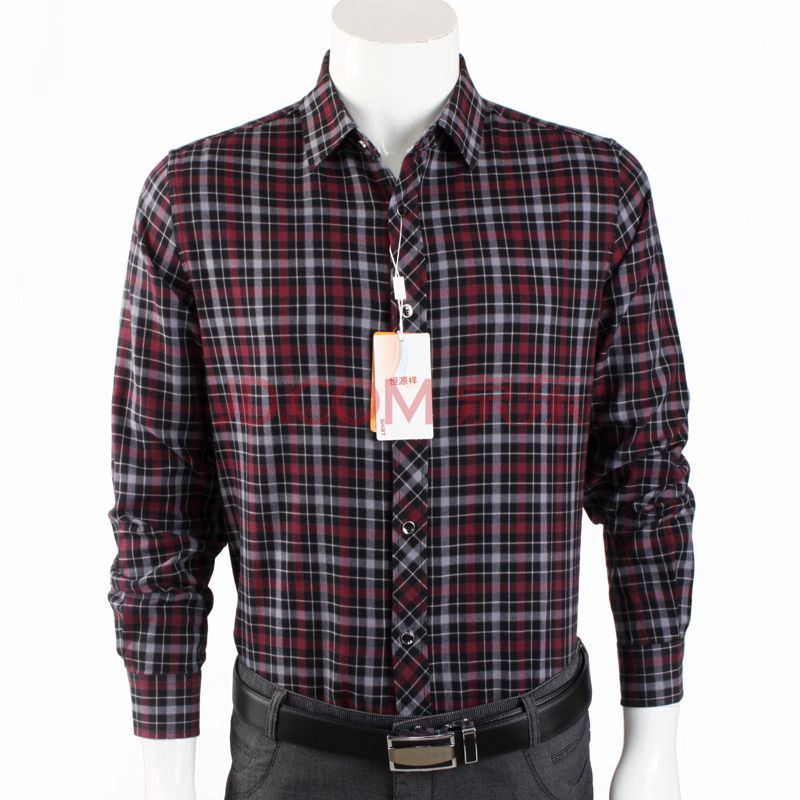 恒源祥 2012秋冬装新品男装保暖衬衣 男士方格