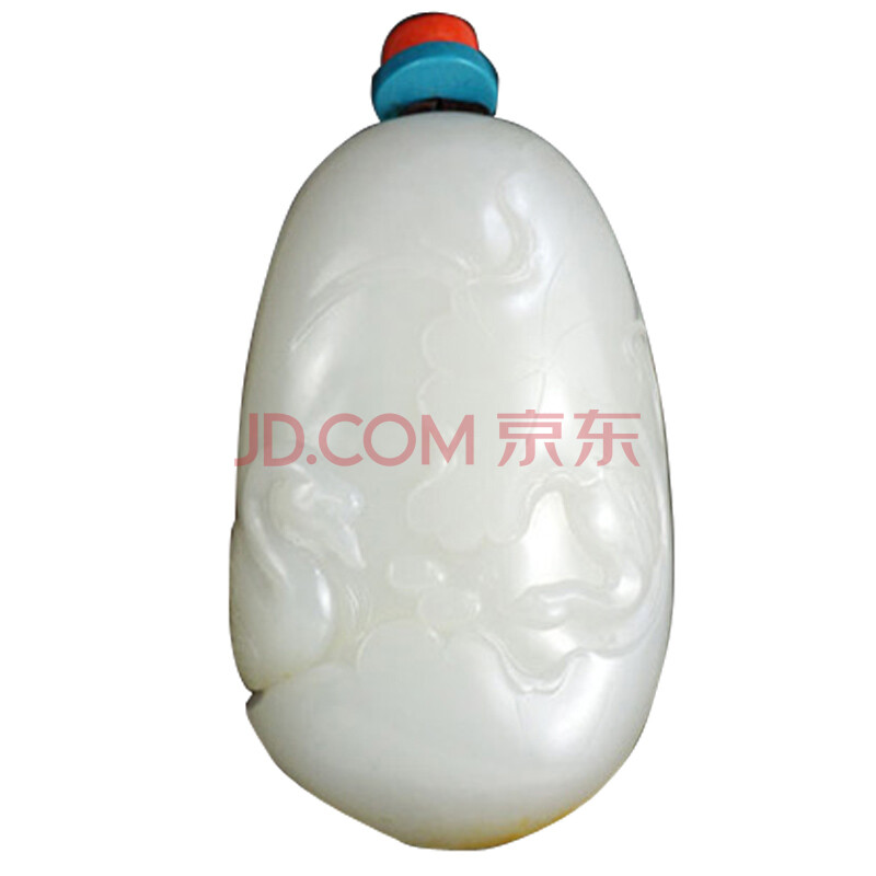 玖品缘 玉雕大师叶清名家作品 和田玉羊脂白玉籽料荷塘清趣手把件rudo图片