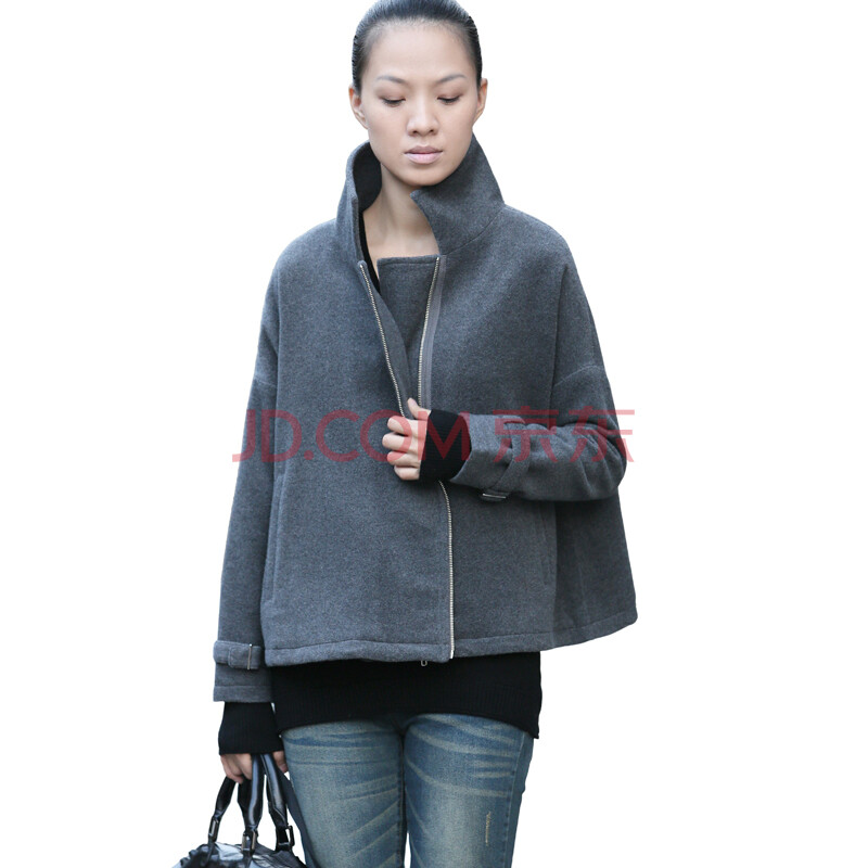<em>艾米 AMII</em> 冬装<em>女装</em>新品帅气宽松立领两片式短