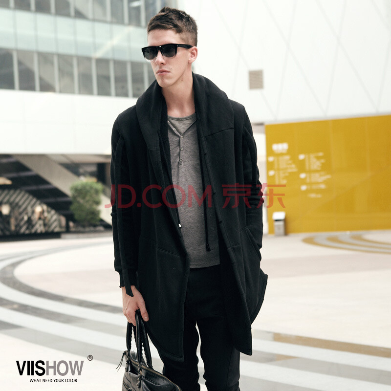 viishow秋冬新款<em>卫衣</em>男个性潮男百搭<em>开衫长款</em>