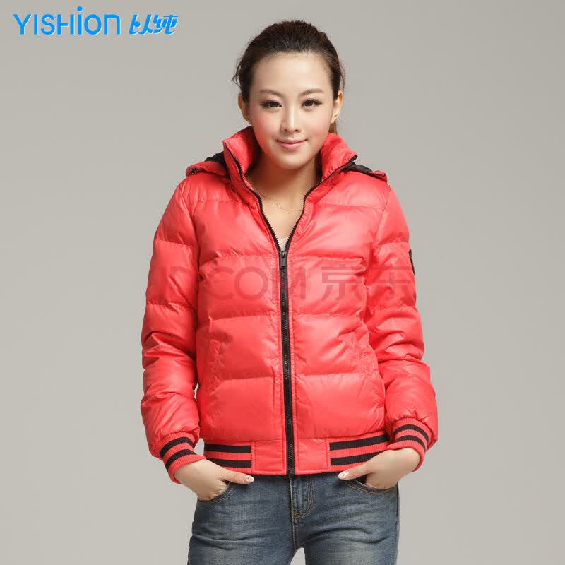<em>以纯 女装</em>休闲<em>羽绒服外套</em>11421453 橙红 S图片