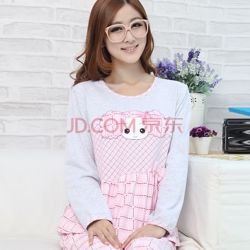 爱戴琳秋季新品女士<em>纯棉</em>长袖套装<em>睡衣</em>家居服 